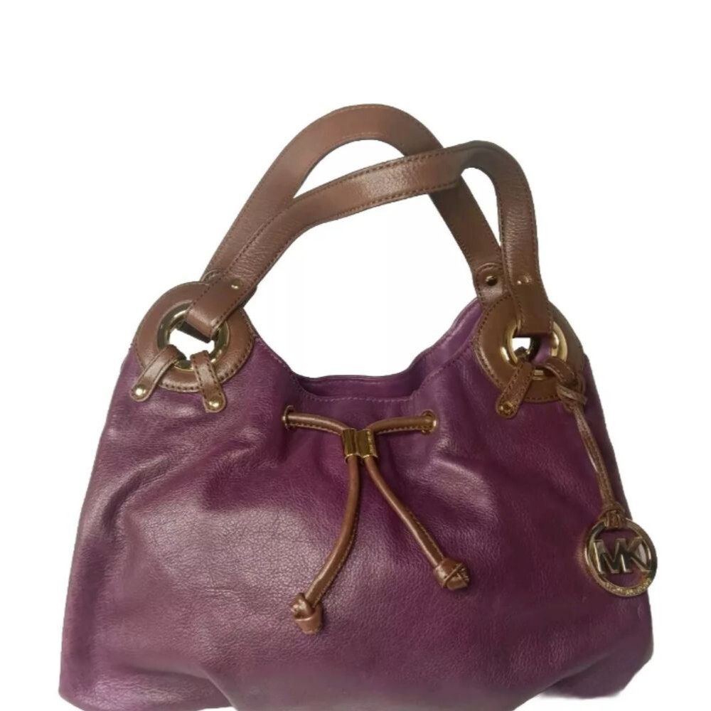 Michael Kors Plum Leather Satchel Handbag Large - Picture 3 of 10